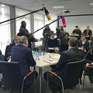 Ministerpräsident Stephan Weil im Schlachtbetrieb der Böseler Goldschmaus GmbH